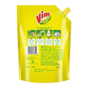 Vim Dishwash Liquid Gel Lemon Pouch